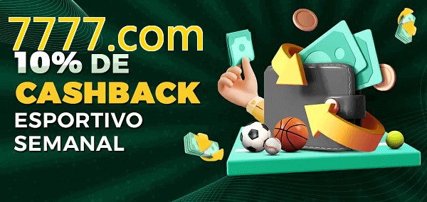 10% de bônus de cashback na 7777.com